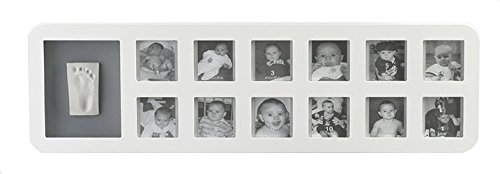 34120083 White & Grey Baby Art Bianco Mirror Print Frame 