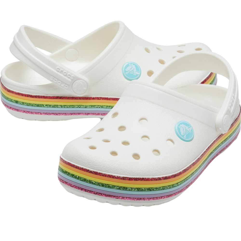 rainbow kids crocs
