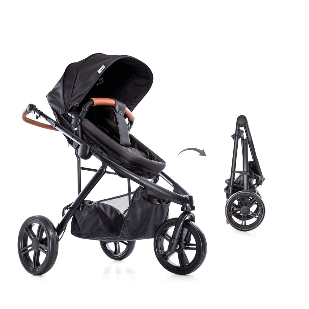 Hauck Pacific 3 Shop n Drive Convertible Carrycot Travel System Caviar Black 