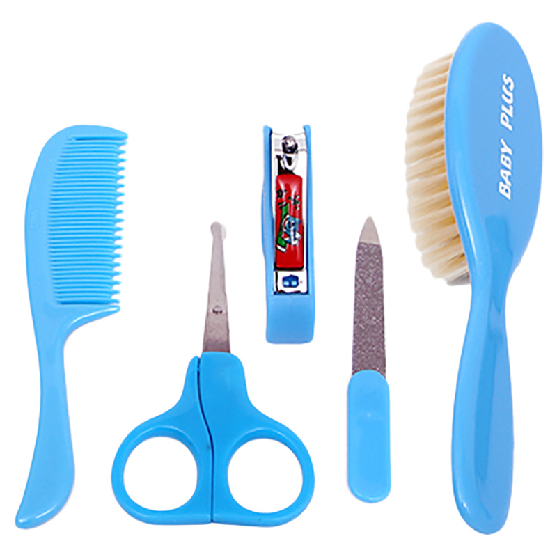 Brush and Scissors with Name Blue Set Comb
