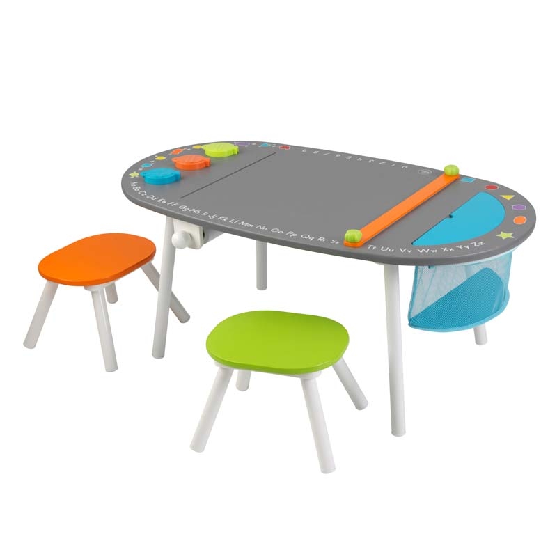 Kidkraft Chalkboard Art Table With Stools, Kidkraft Deluxe Chalkboard Art Table With Stools