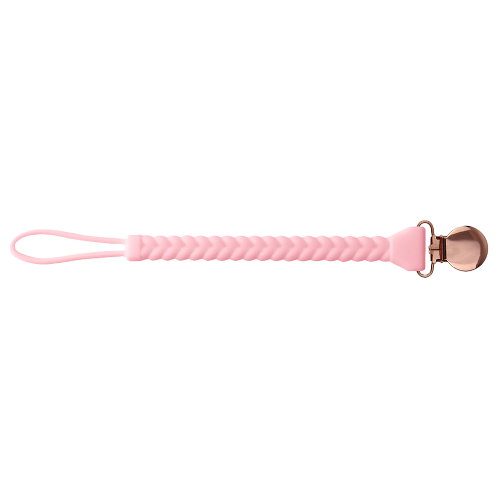 Itzy Ritzy - Sweetie Pacifier Clip - Pink Braid