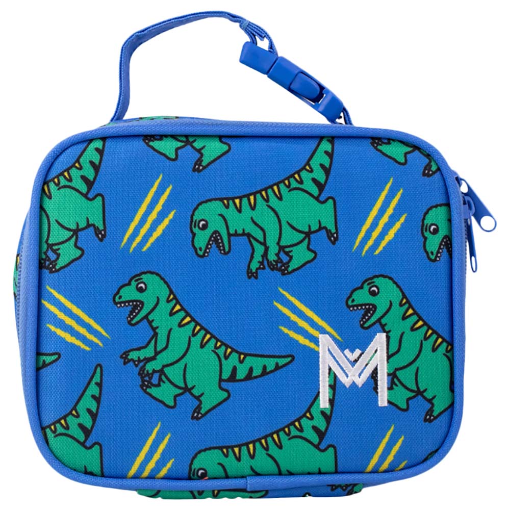 Smiggle Budz Hardtop School Lunchbox for Boys & Girls with Two Compartments Drink Holder & Strap Dinosaur Print
