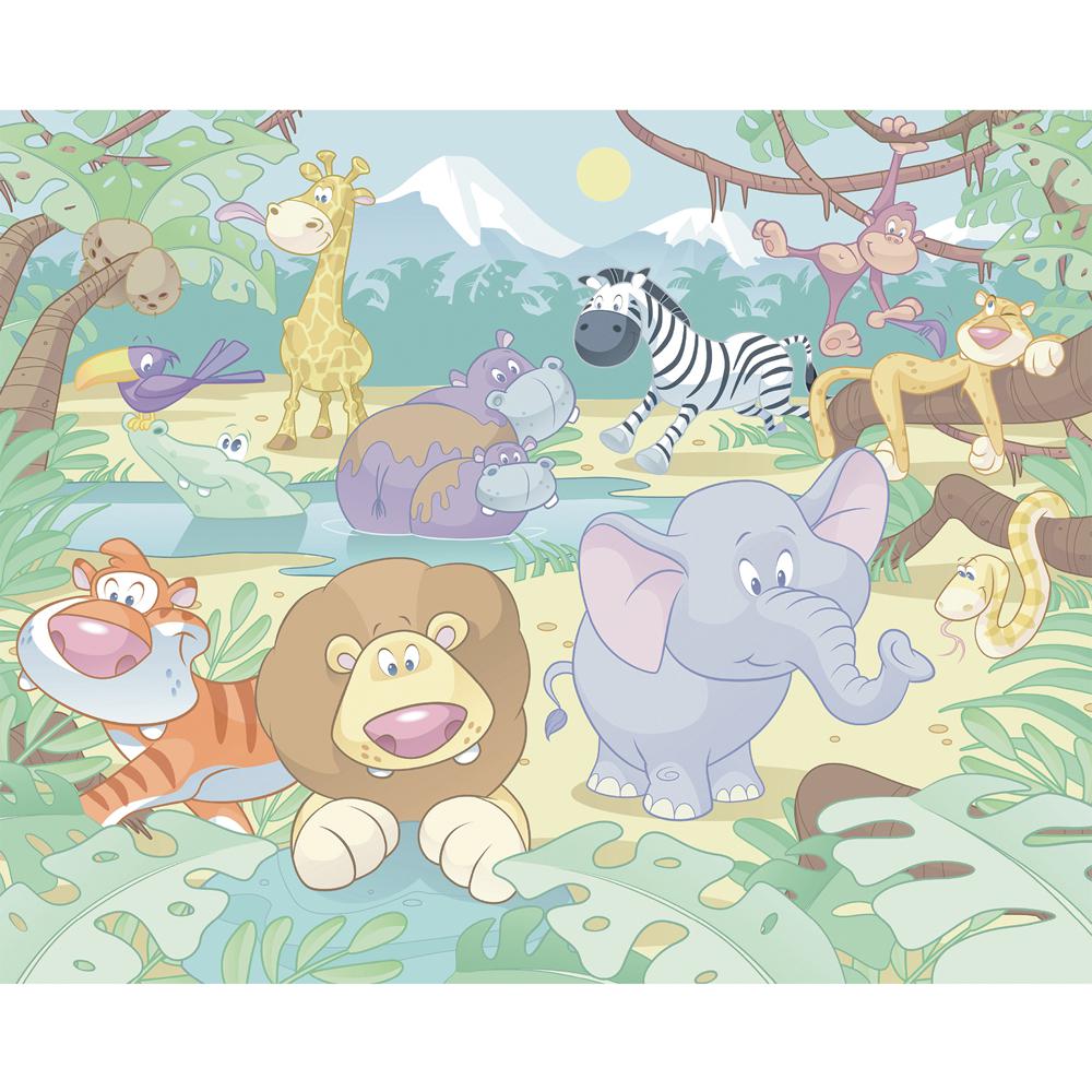 Walltastic - Baby Jungle Safari Wallpaper with Adhesive | Buy at Best Price  from Mumzworld