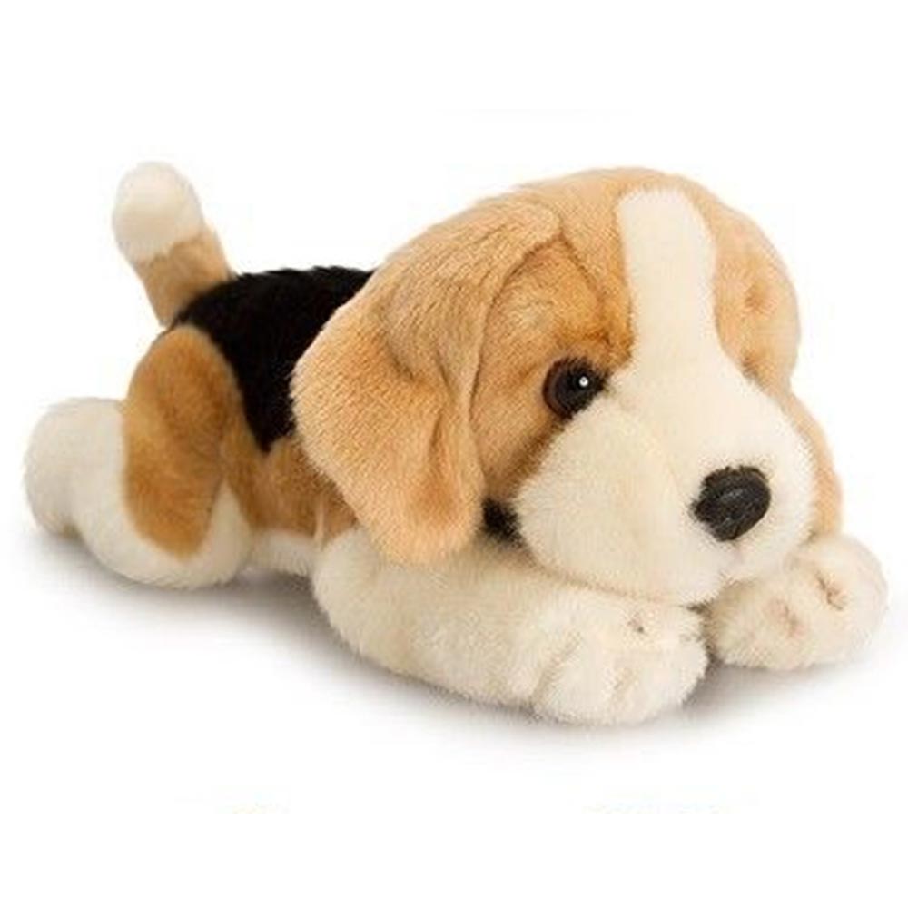 KEEL 25CM  SOFT TOY LAYING PLUSH PUPPY DOGS MANY BREEDS TO CHOOSE FROM 