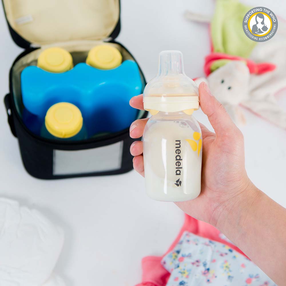 Mmzt 008.0154 Medela Cooler Bag With Four Breastmilk Bottles One Cooling Element 16030286343 Medela &Lt;H1 Class=&Quot;Product-Name&Quot;&Gt;Medela - Cooler Bag&Lt;/H1&Gt; Https://Www.youtube.com/Watch?V=Vpvagljefpa &Lt;Div Class=&Quot;Rating_Mw Mtop10&Quot;&Gt; &Lt;Div&Gt; This Stylish, Essential Cooler For Transporting Expressed Milk Is A Mom-Favorite. Convenient To Cool, Store And Transport Breastmilk, This Stylish Bag Is Designed For Active And Working Mothers. The Insulation On The Inside Of The Bag And Contoured Ice Pack Designed For Medela Bottles Maximises Breast Milk Storage Time. Ice Packs Safely Store Fresh Breast Milk For Up To 12 Hours. Made Of Microfiber Material, The Cooler Bag Can Hold Four 150Ml Breast Milk Bottles (Pack Of 4 Included). The Zip Closer And Handy Strap Makes It Ideal During Transportation. The Bottles Are Made Of Safe Plastic Designed For Long-Term Storage And Retain Breast Milk'S Beneficial Properties. The Bottles Also Feature Screw-On Lids So That They Do Not Leak When They Are Stored In The Fridge Or Freezer, Or Transported When You Are Traveling. The Bottles Are Dishwasher Safe, And Have Easy-To-Read Volume Marks. Please Allow Additional 2-3 Days Over The Estimated Delivery Time Given At Check Out &Lt;/Div&Gt; &Lt;/Div&Gt; &Lt;Pre&Gt;&Lt;B&Gt;We Also Provide International Wholesale And Retail Shipping To All Gcc Countries: Saudi Arabia, Qatar, Oman, Kuwait, Bahrain. &Lt;/B&Gt;&Lt;/Pre&Gt; Cooler Bag Medela - Cooler Bag