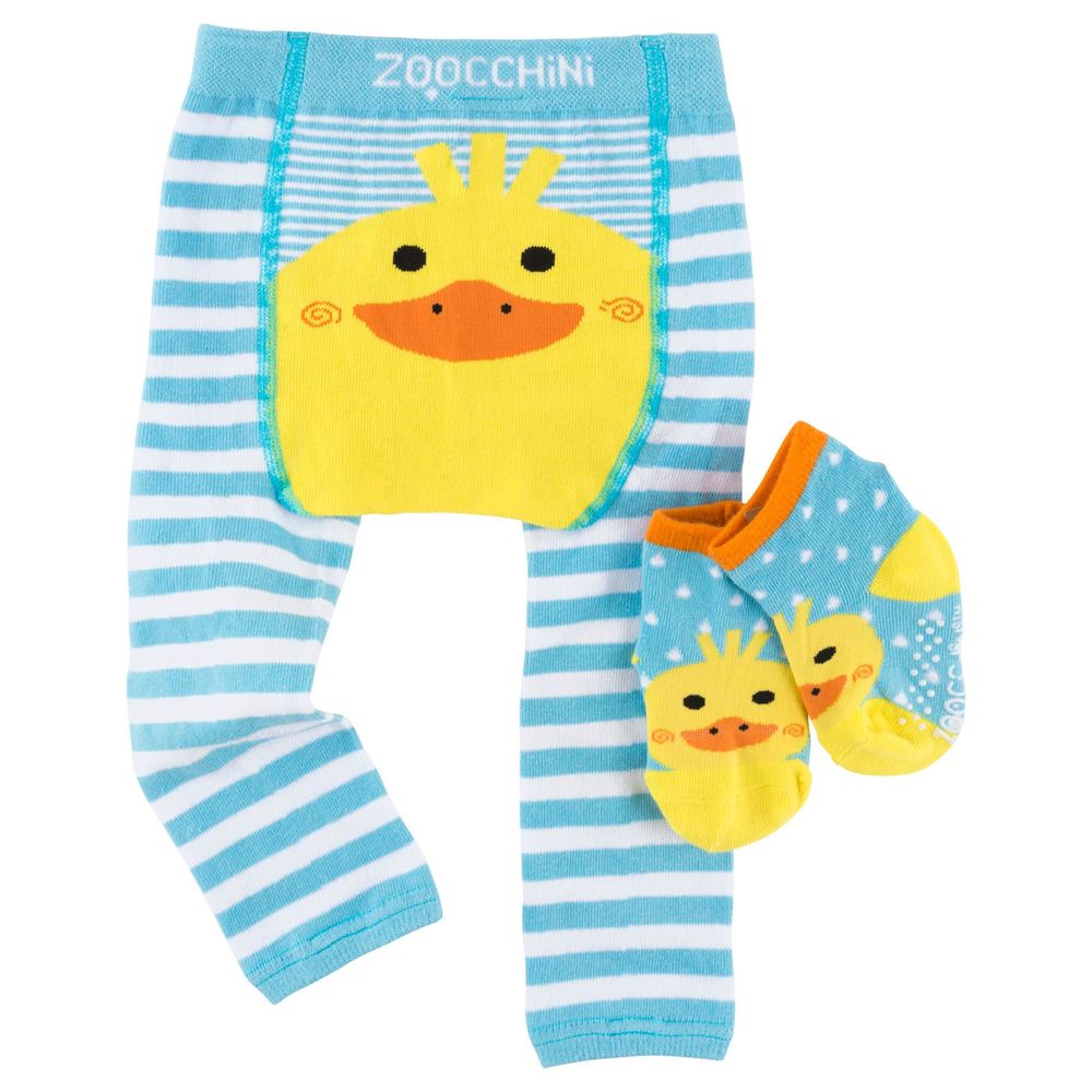 Zoocchini - Legging  Sock Set - Puddles the Duck - Blue