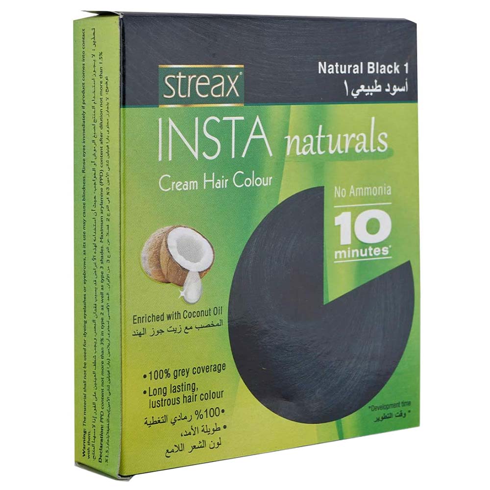 Streax - Insta Cream Hair Colour Natural Black 15ml | Buy at Best Price  from Mumzworld
