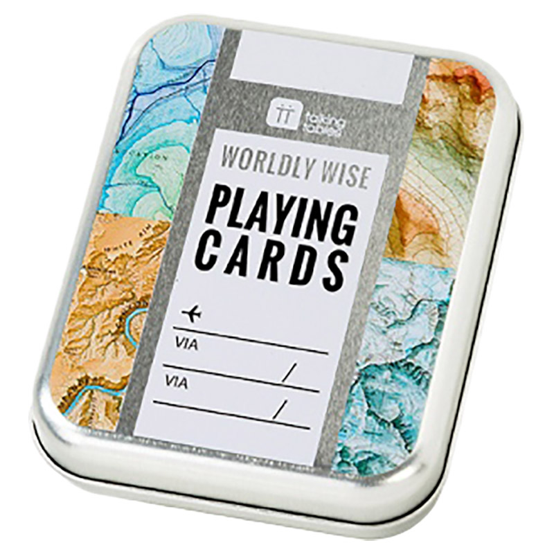 Talking Tables GAME-WORLD-CARDS Worldly Wise Pack of Travelling Playing Cards Multicolour 