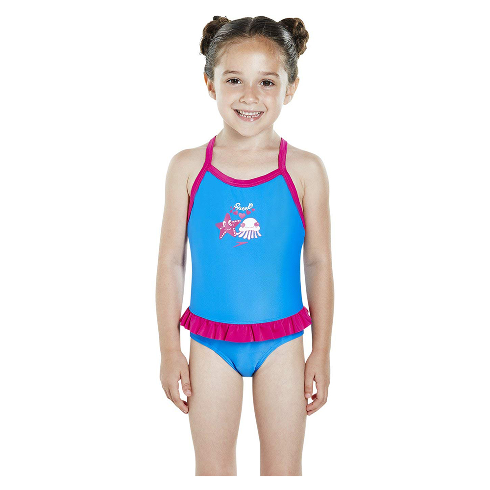 Speedo Girl Kids Fantasy Flowers Frill Suit Swimsuit 