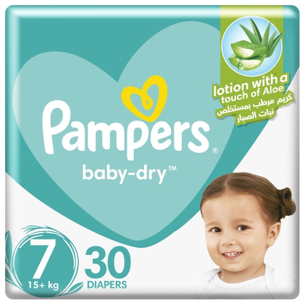 112 Nappies Air Channels for Breathable Dryness 15+kg Pampers Baby-Dry Size 7 